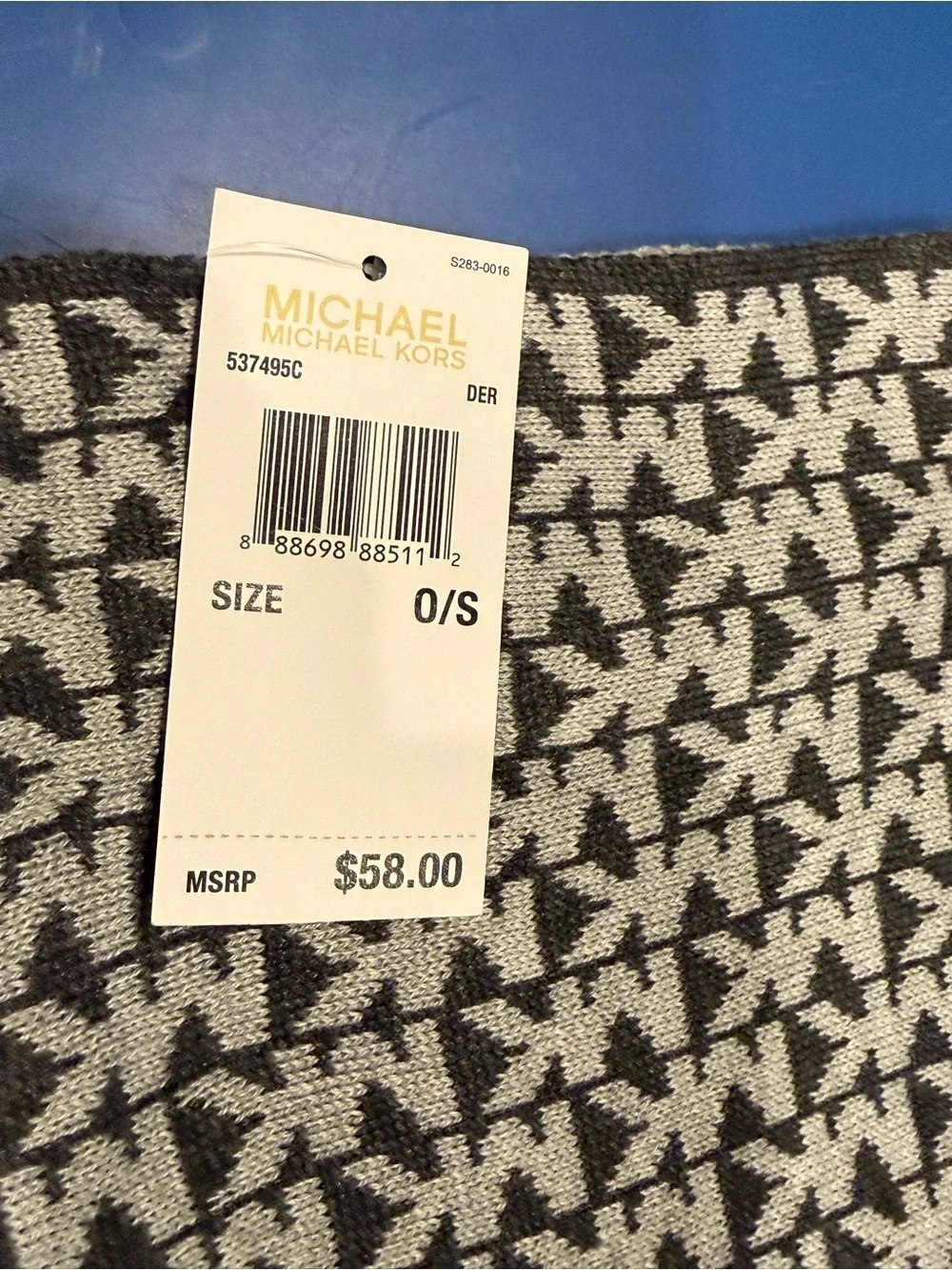 Michael Kors Two Tone Grey Geometric Knit Infinity Scarf
